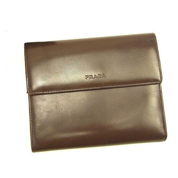 Prada leather Wallet brown Tri - Picture 1 of 6